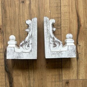 Rustic White Book Ends